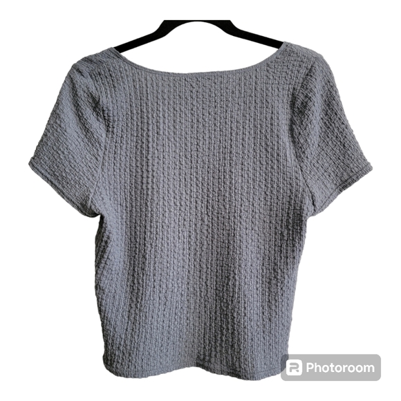 Madewell Short Sleeve Textured Crop Top Size XL - Picture 2 of 8